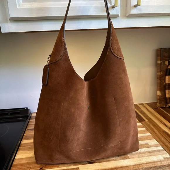 Coach Brown Suede Hobo Bag - Picture 2 of 10